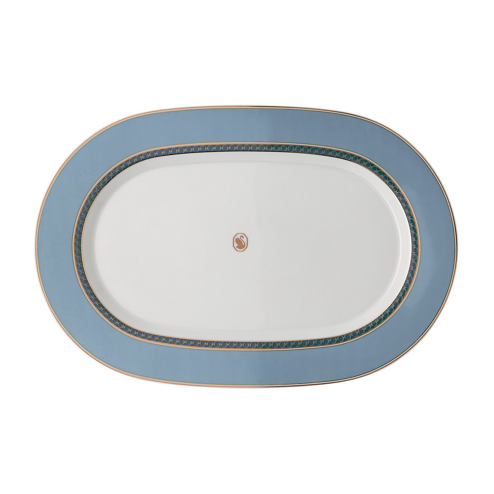 Platter (34 cm) from the Swarovski SIGNUM Azure collection in porcelain. image number null