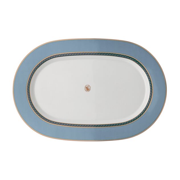 Platter (34 cm) from the Swarovski SIGNUM Azure collection in porcelain. image number 0
