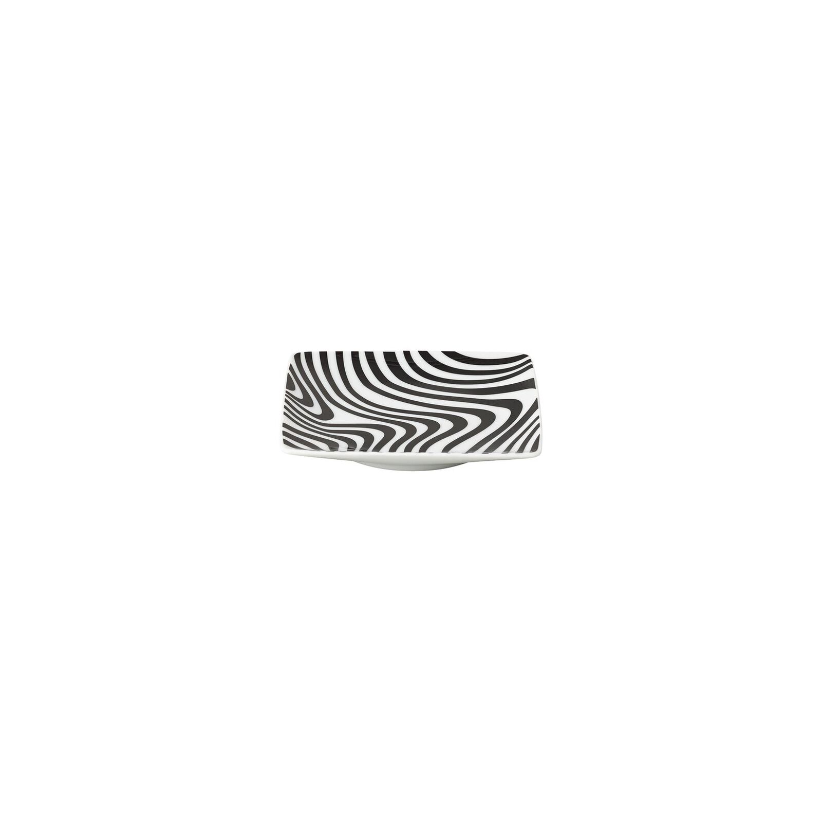 Bowl (12 cm square) from the Rosenthal Home Monochrome Zebra collection in porcelain. image number null