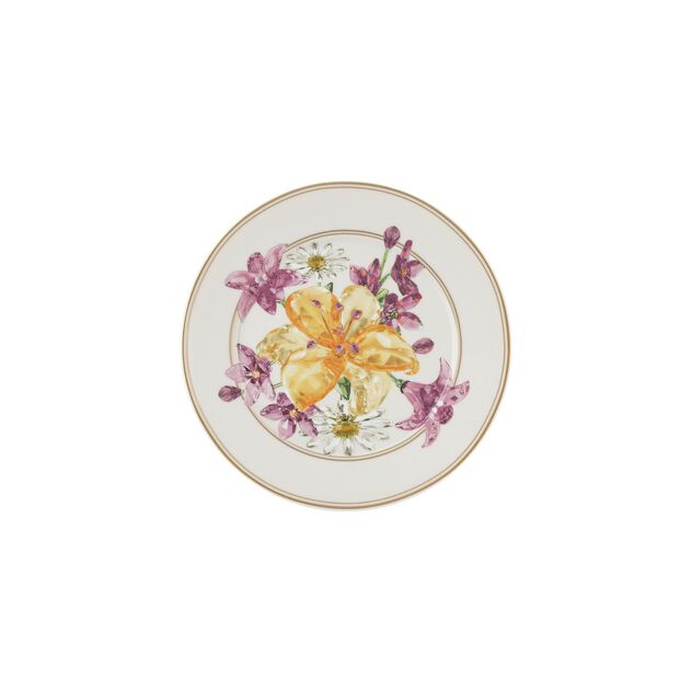 Bouquet plate (18 cm) from the Swarovski IDYLLIA collection in porcelain. image number 0