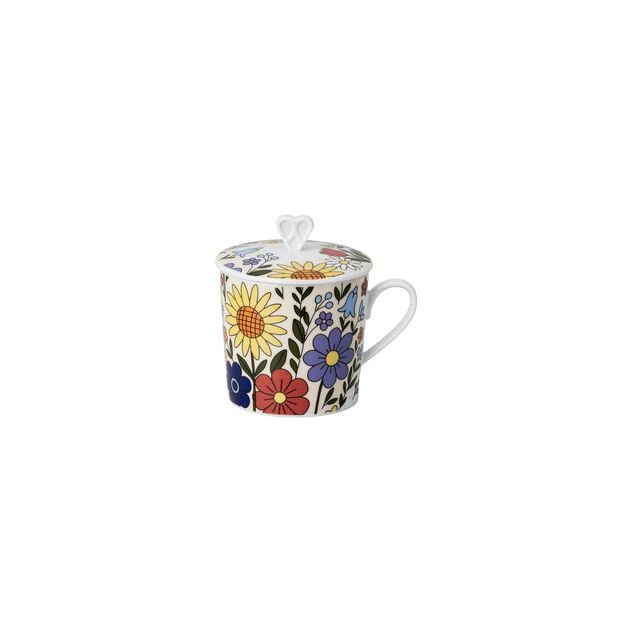 Mug with handle and lid (11.90 cm, 0.38 l) from the Rosenthal Home Flower Farm collection. image number 0
