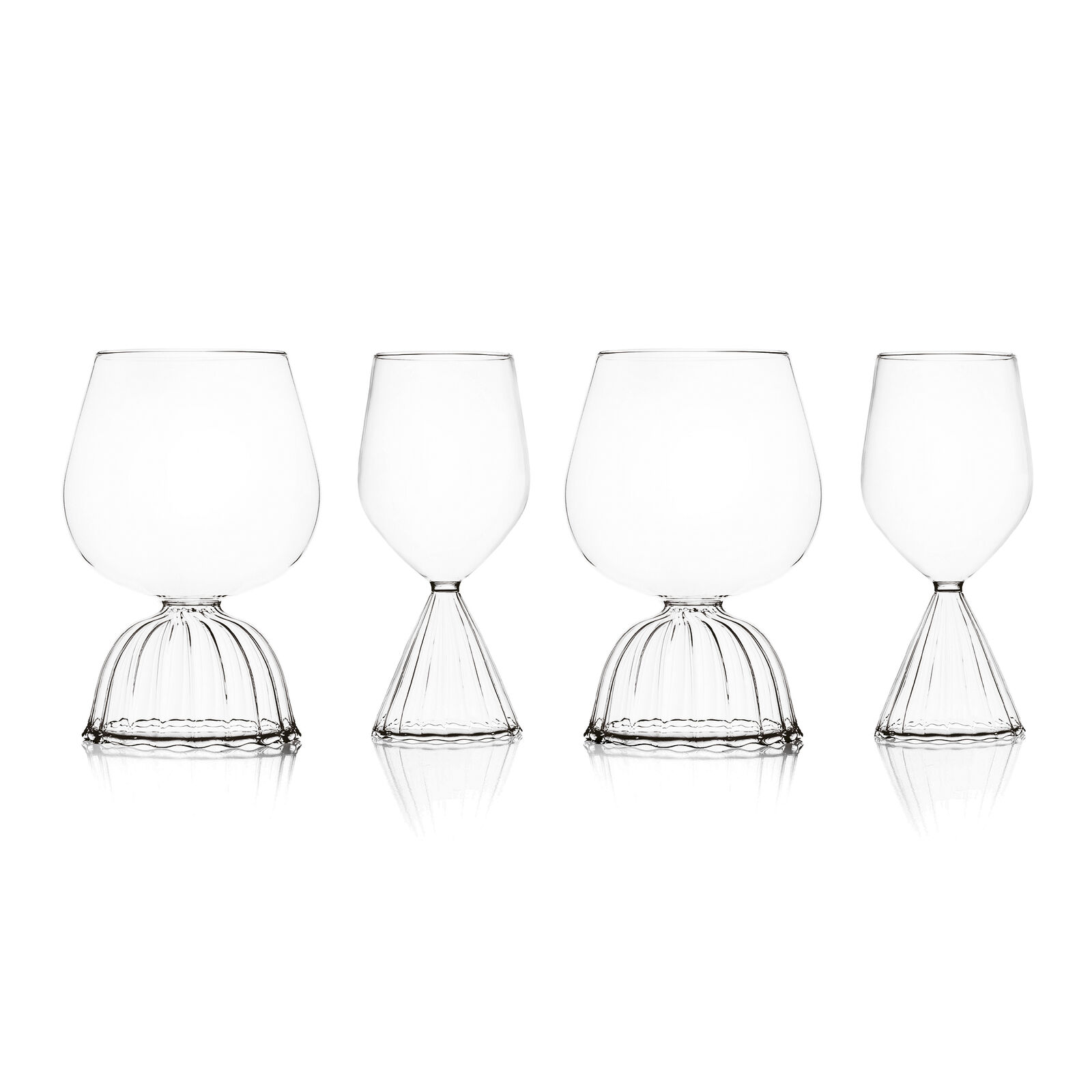 Red wine and White wine goblets set, 4 pieces image number null