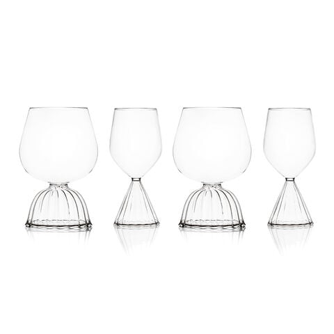 Red wine and White wine goblets set, 4 pieces