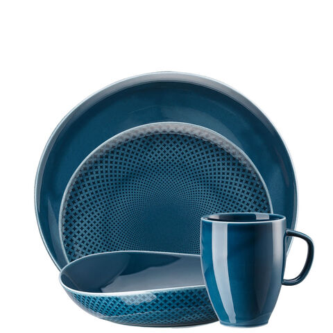 4 Piece Place Setting, Ocean Blue | Junto