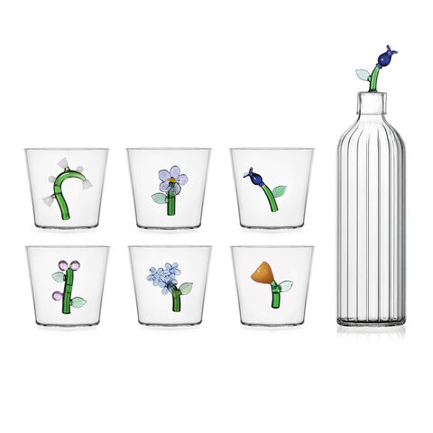 Optical Bottle and Tumblers set, 7 pieces