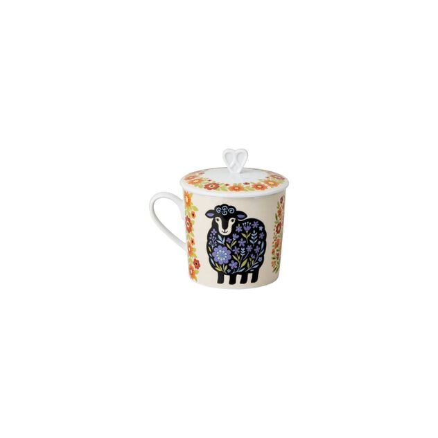 Mug with handle and lid (11.90 cm, 0.38 l) from the Rosenthal Home Flower Farm collection. image number 1