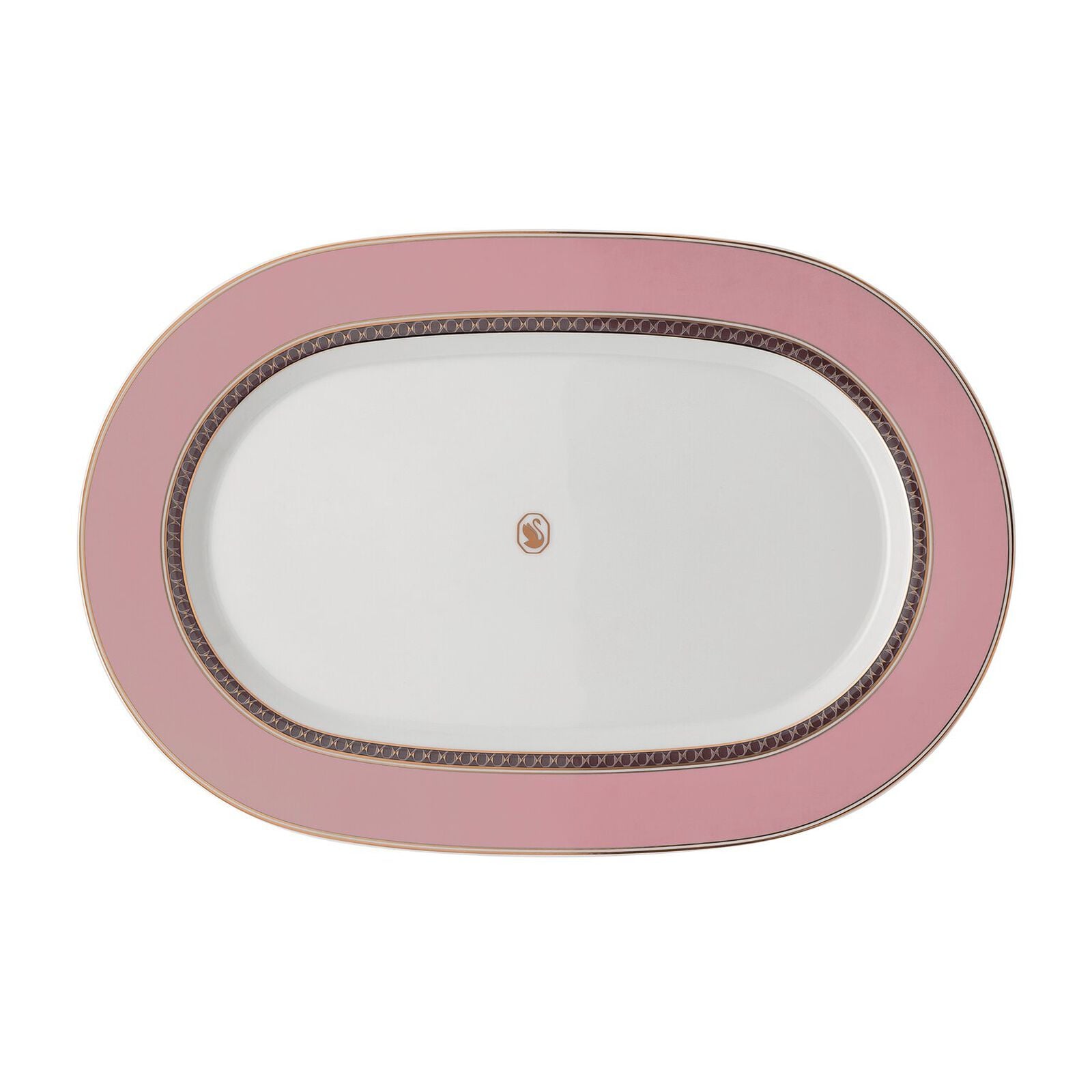 Platter (34 cm) from the Swarovski SIGNUM Rose collection in porcelain. image number null