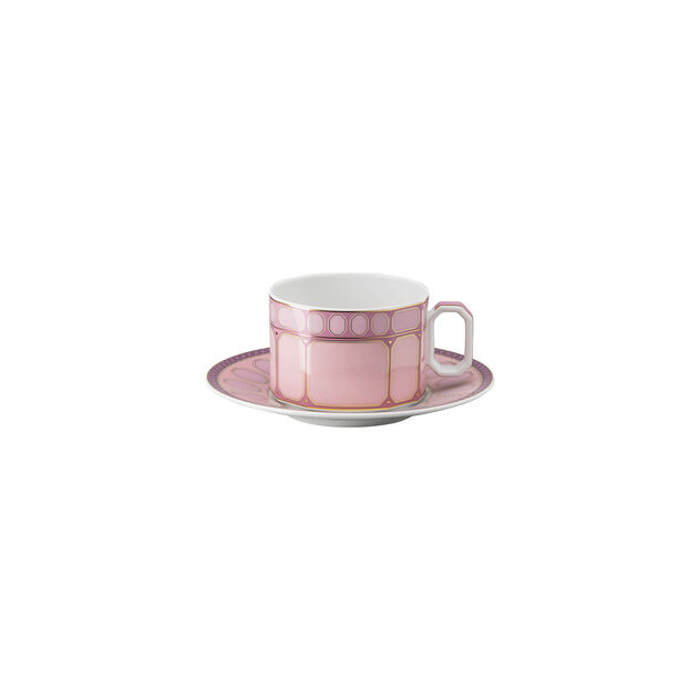 Teacup set (2 pieces) from the Swarovski SIGNUM Rose collection, porcelain, 15.50 cm wide and 6.60 cm high. image number 0