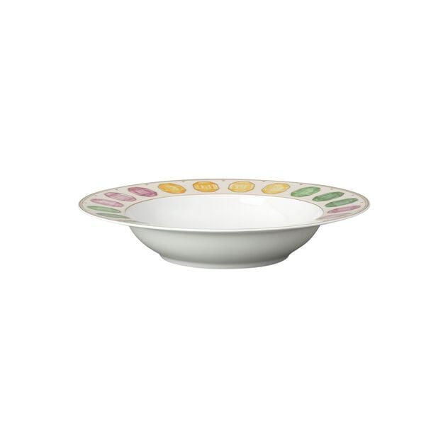 24 cm soup plate from the Swarovski IDYLLIA Marshmallow collection in porcelain. image number 1