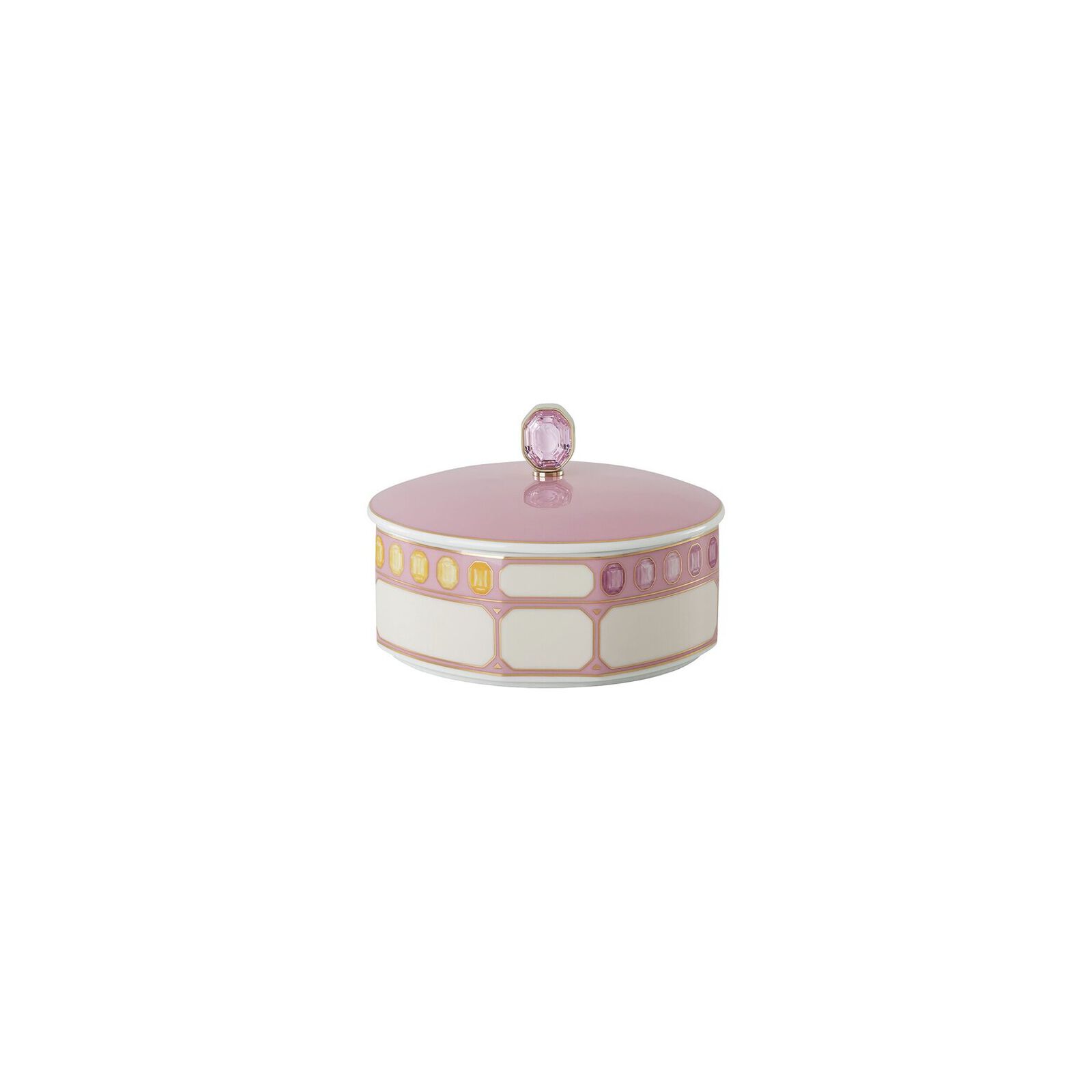 Sugar bowl (12 cm) from the Swarovski IDYLLIA Marshmallow collection in porcelain. image number null