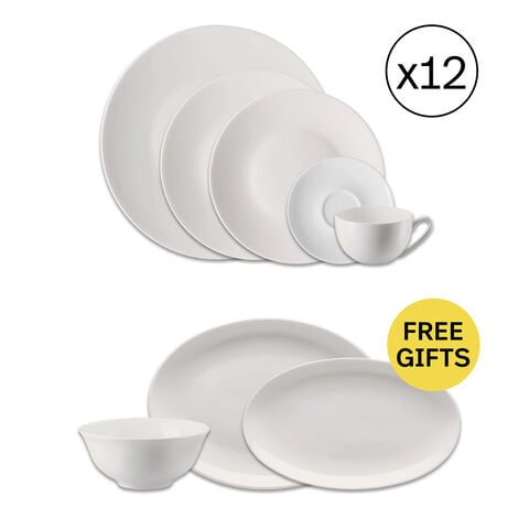 Dinnerware Set for 12 People 60 Pieces with Free Gifts