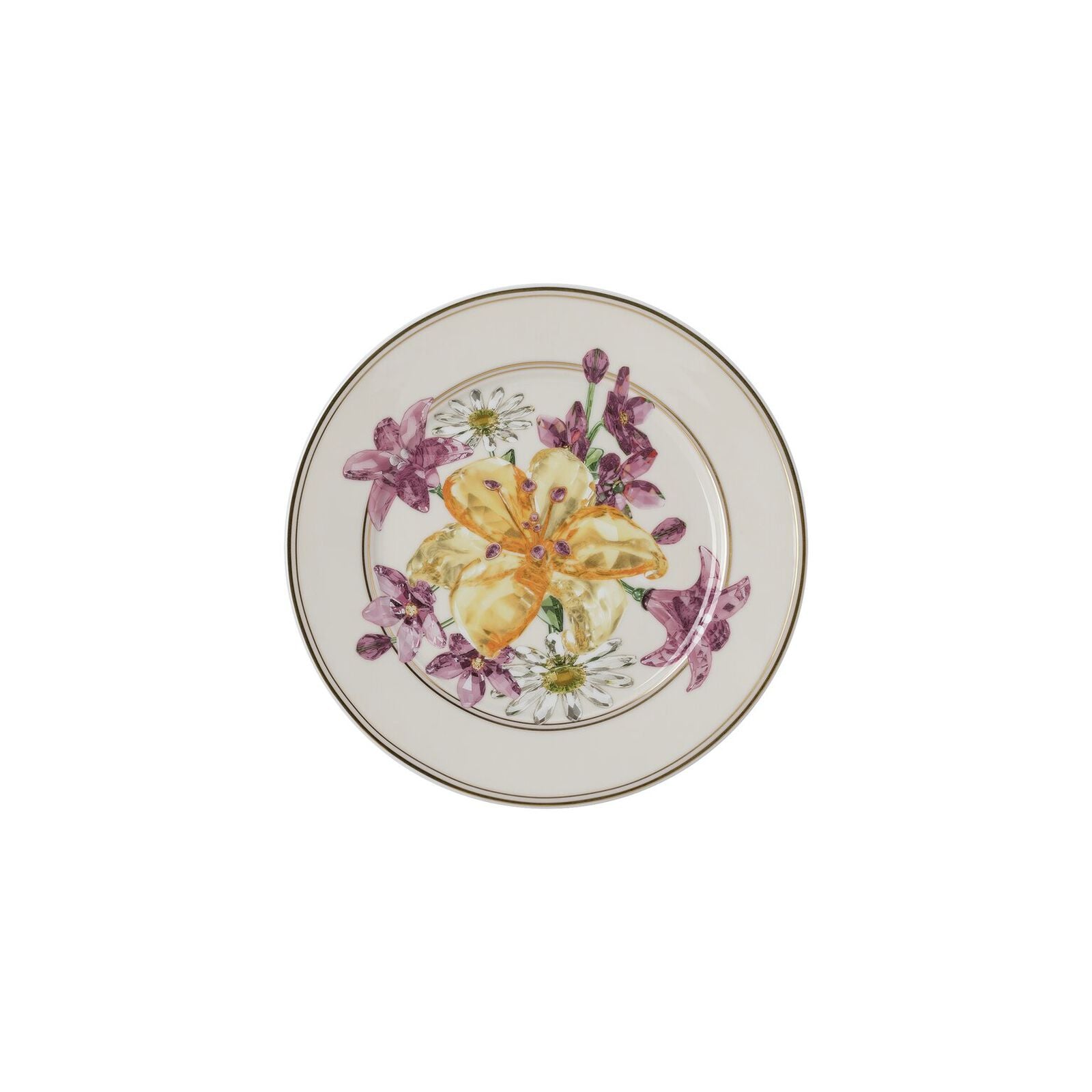 Bouquet plate (18 cm) from the Swarovski IDYLLIA collection in porcelain. image number null