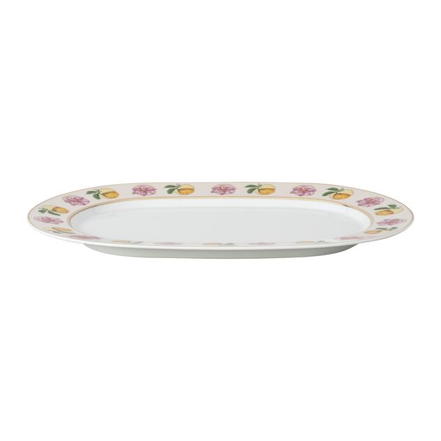 Platter (34 cm) from the Swarovski IDYLLIA Marshmallow collection in porcelain. image number 1