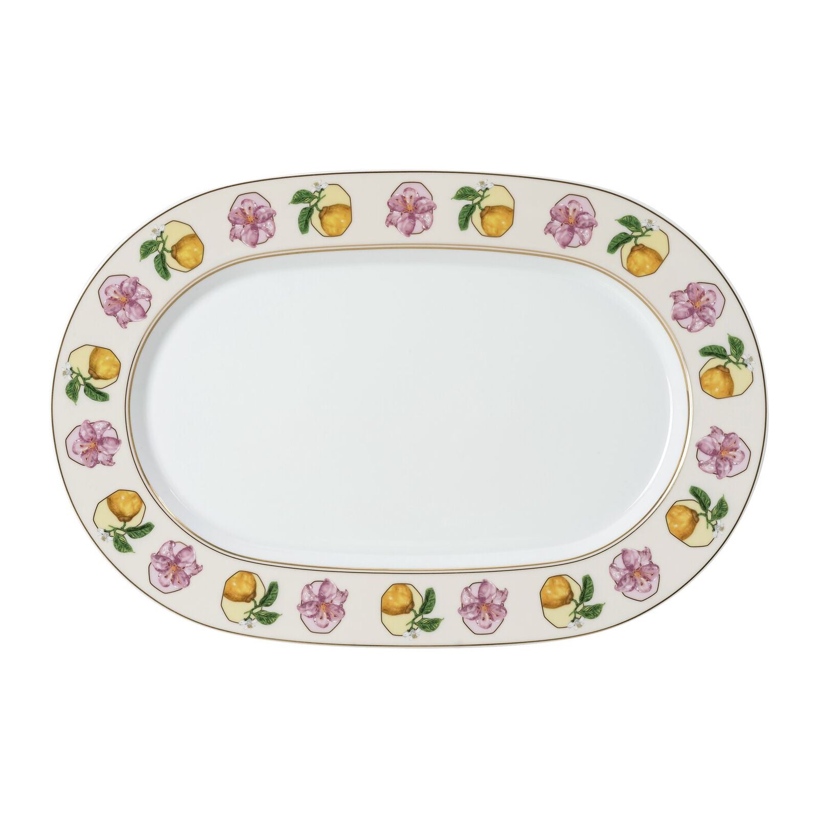 Platter (34 cm) from the Swarovski IDYLLIA Marshmallow collection in porcelain. image number null