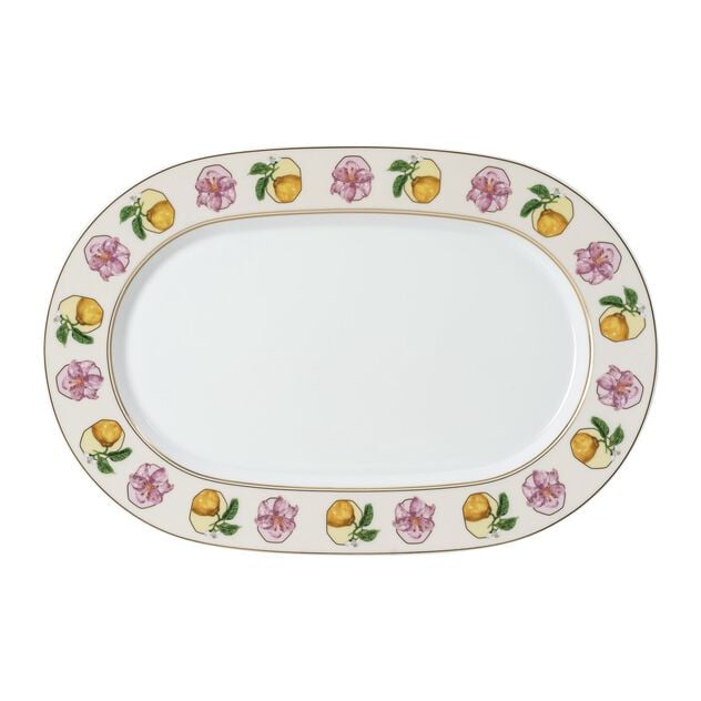 Platter (34 cm) from the Swarovski IDYLLIA Marshmallow collection in porcelain. image number 0