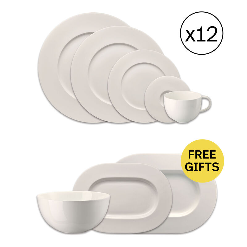 Dinnerware Set for 12 People 60 Pieces with Free Gifts