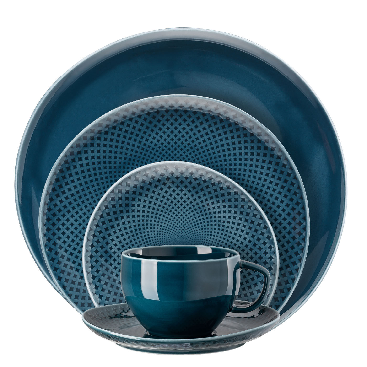 5 Piece Place Setting, Ocean Blue | Junto | Rosenthal Shop