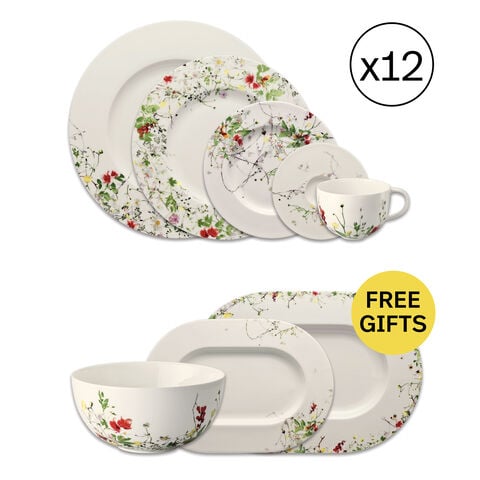 Dinnerware Set for 12 People 60 Pieces with Free Gifts