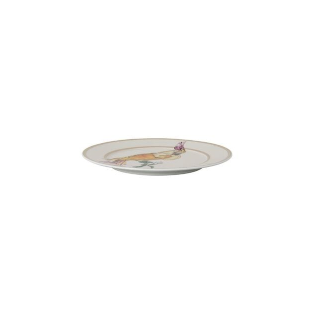 Cockatoo plate (18 cm) from the Swarovski IDYLLIA collection in porcelain. image number 1