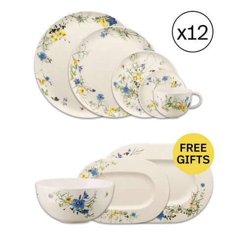 Dinnerware Set for 12 People 60 Pieces with Free Gifts