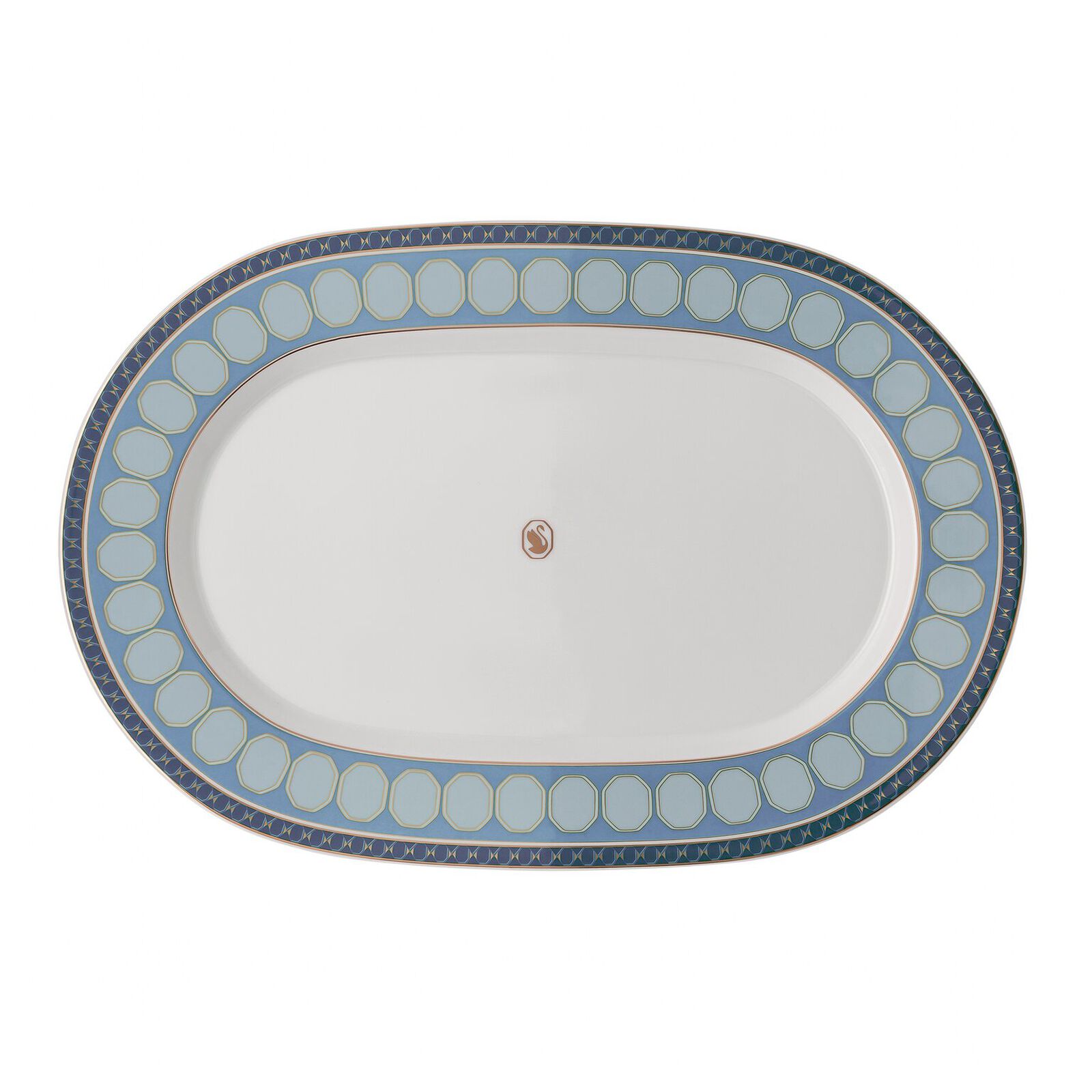 Platter (40 cm) from the Swarovski SIGNUM Azure collection in porcelain. image number null