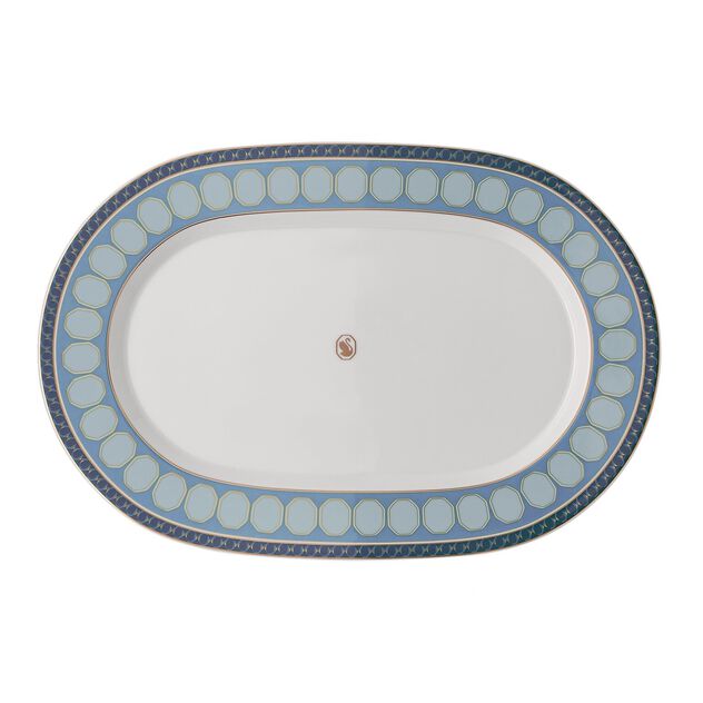 Platter (40 cm) from the Swarovski SIGNUM Azure collection in porcelain. image number 0