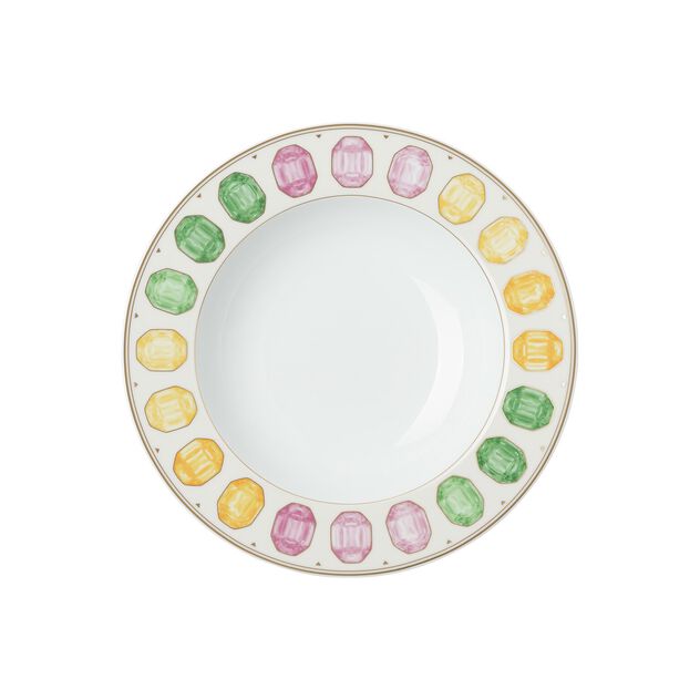 24 cm soup plate from the Swarovski IDYLLIA Marshmallow collection in porcelain. image number 0