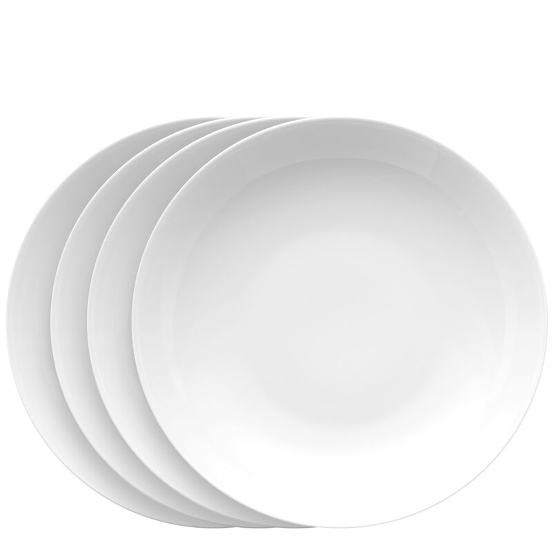 Soup Plates Set, 4 pieces, 9 inch | Medaillon White