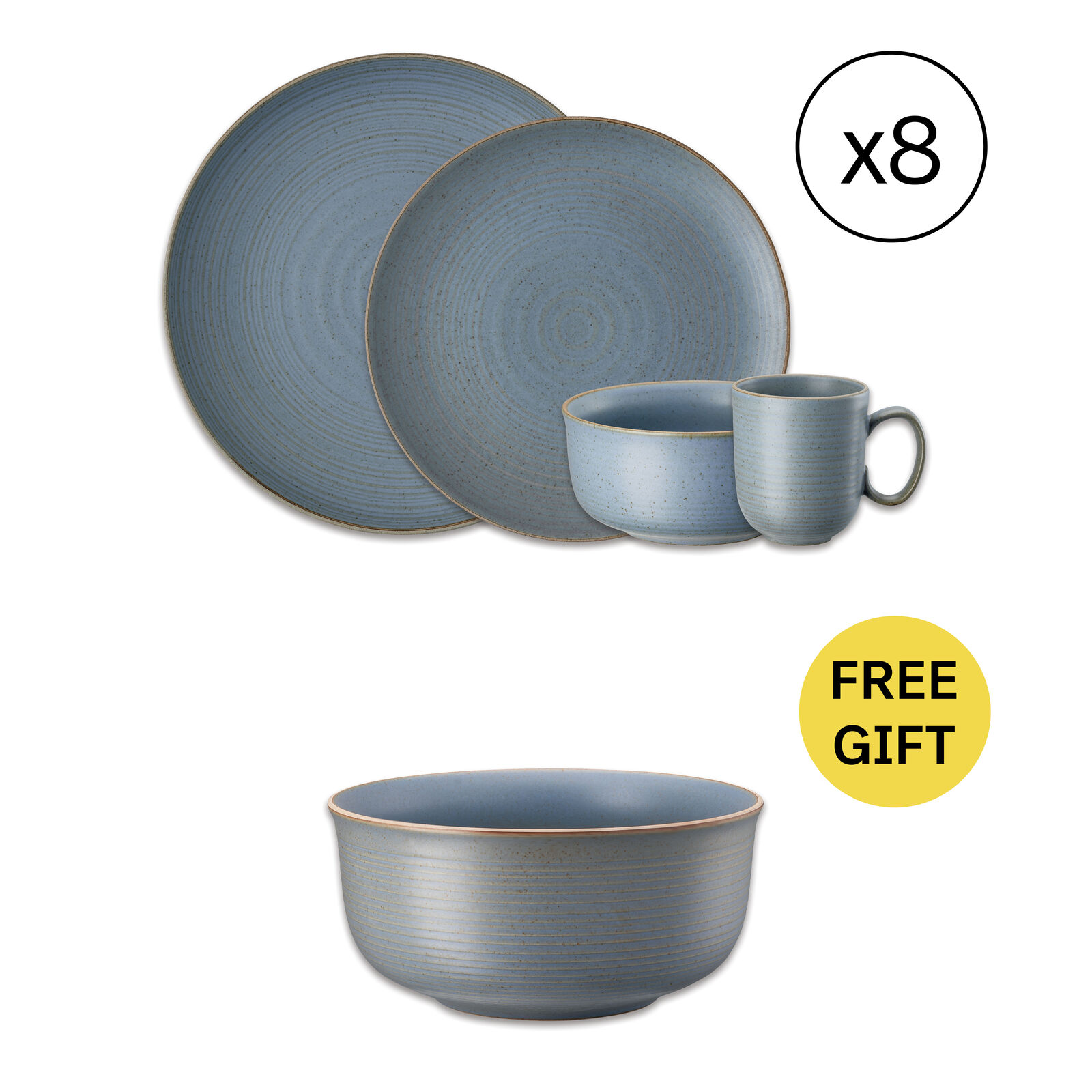 Dinnerware Set for 8 People 32 Pieces with Free Gift image number null