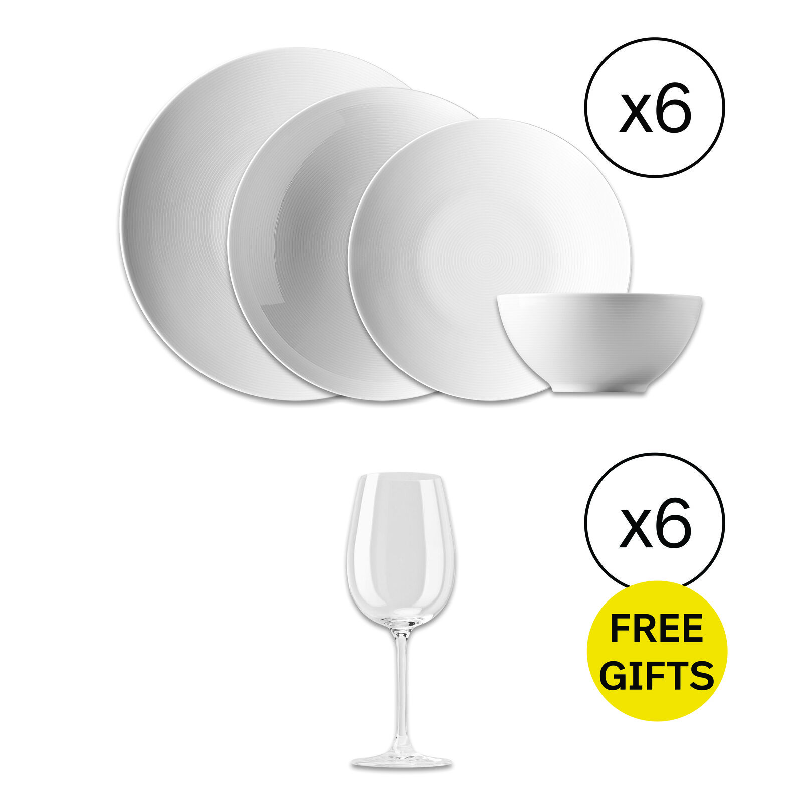 Dinnerware Set for 6 People 24 Pieces with Free Gifts image number null