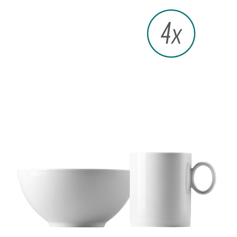 Breakfast Set (4 mugs & 4 bowls) | Loft White