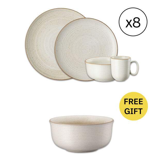 Dinnerware Set for 8 People 32 Pieces with Free Gift image number 0
