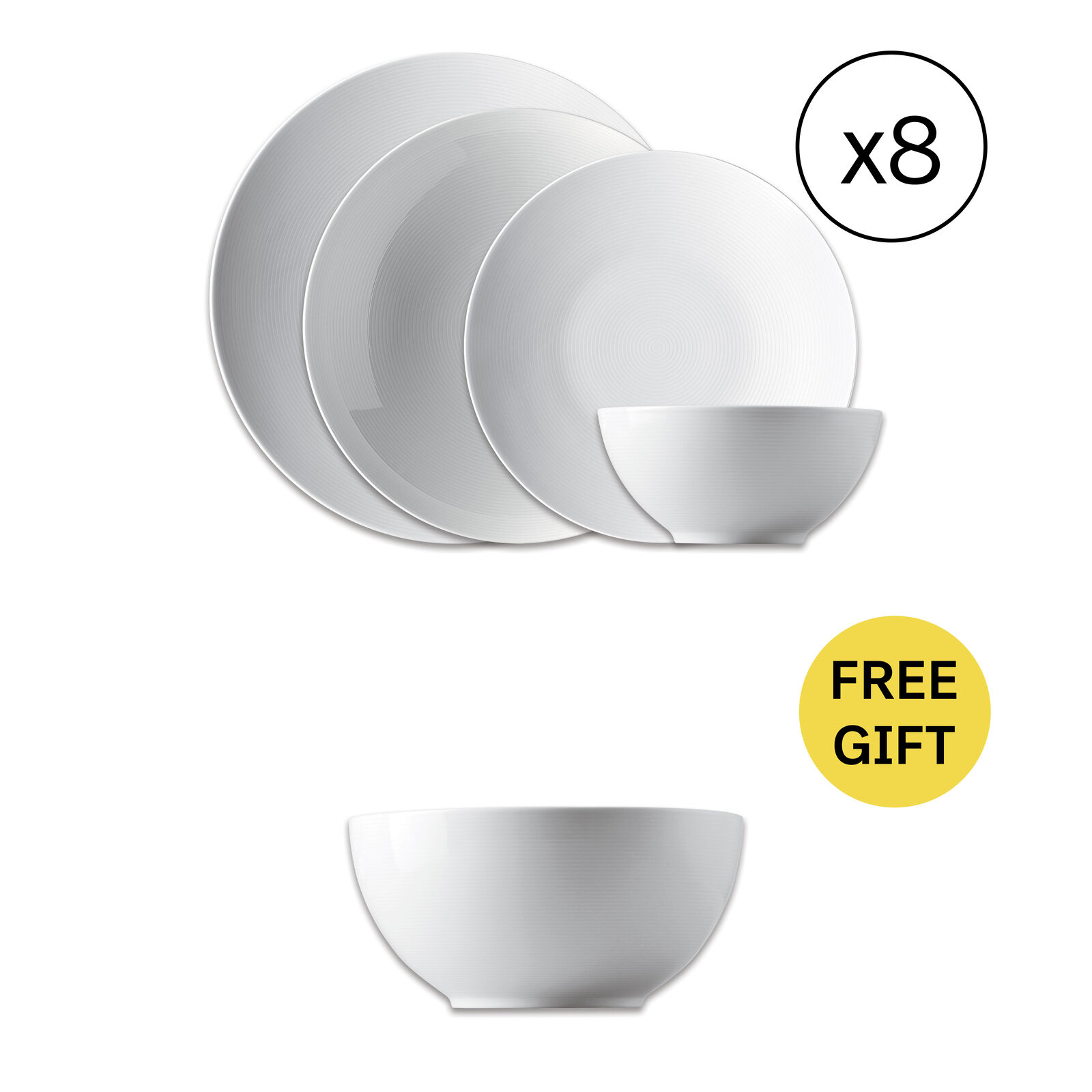 Dinnerware Set for 8 People 32 Pieces with Free Gift image number null