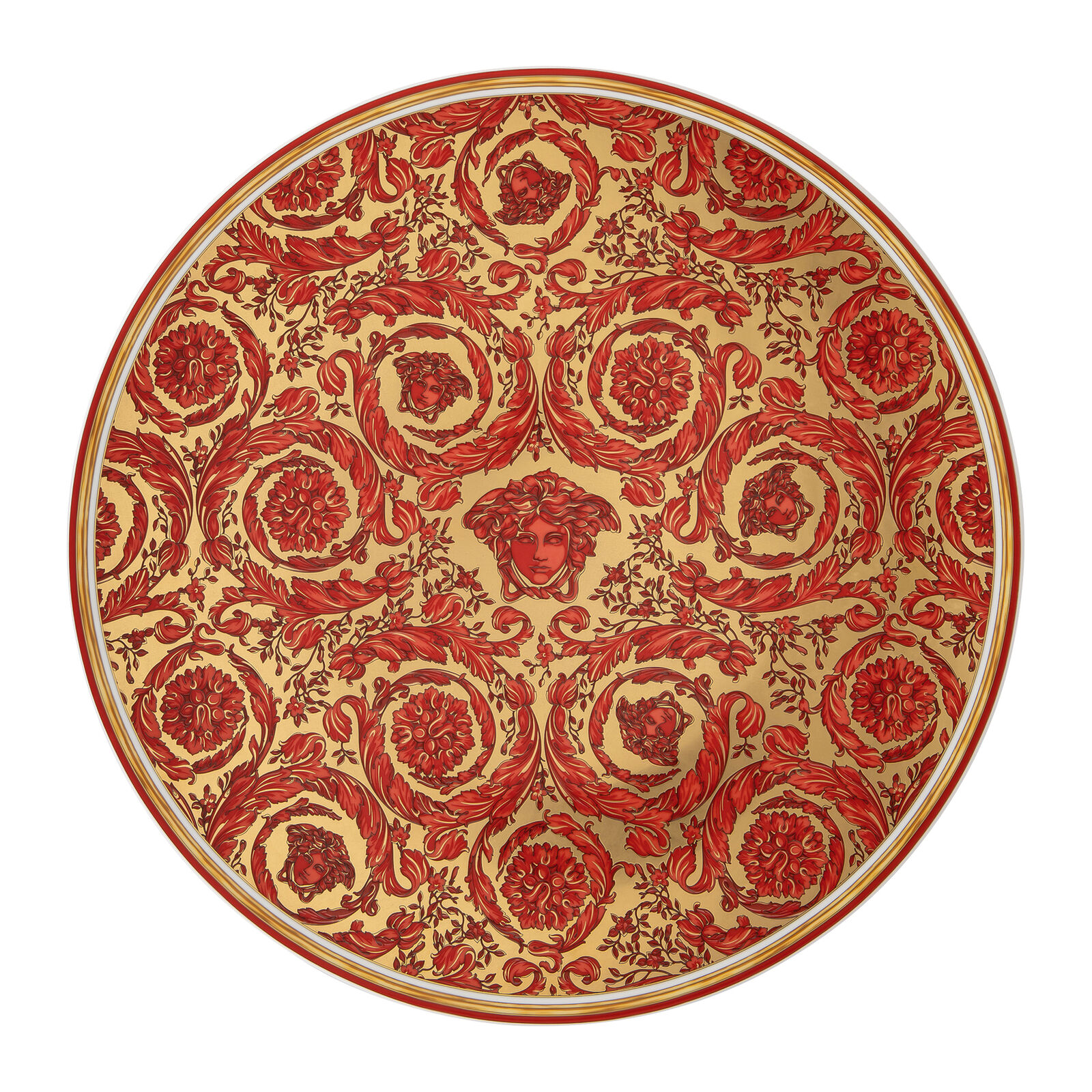 Versace Square Dish 12 cm Medusa Garland Red