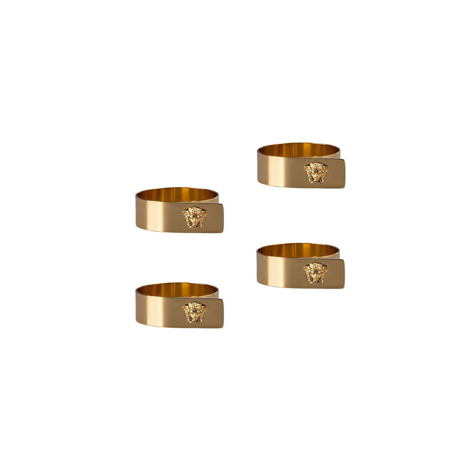 Rosenthal Porcelain Set of 4 napkin rings Medusa Gold