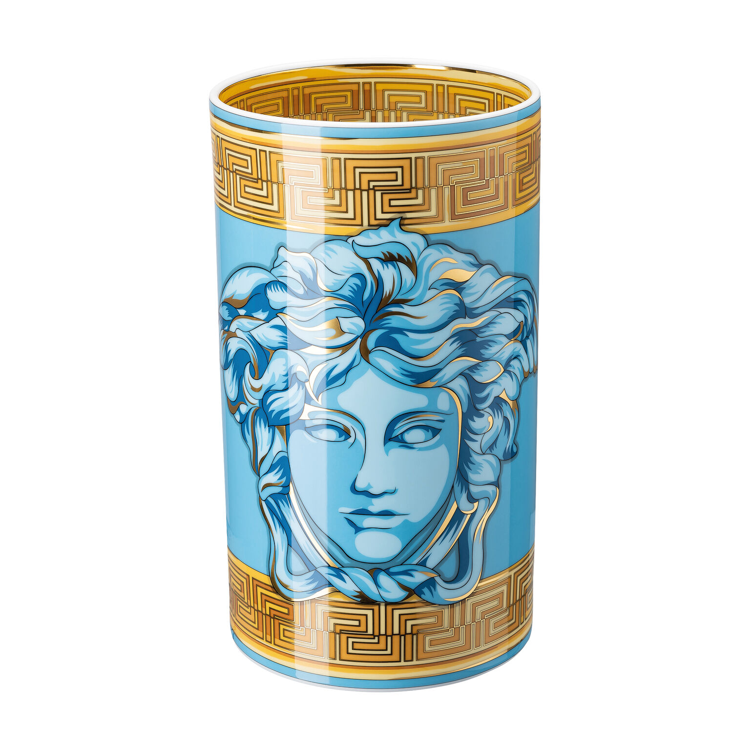 Versace Rosenthal メデューサブルー　花瓶 Rosenthal Porcelain, Vase, 11 3/4 inch, Medusa Amplified Blue Coin