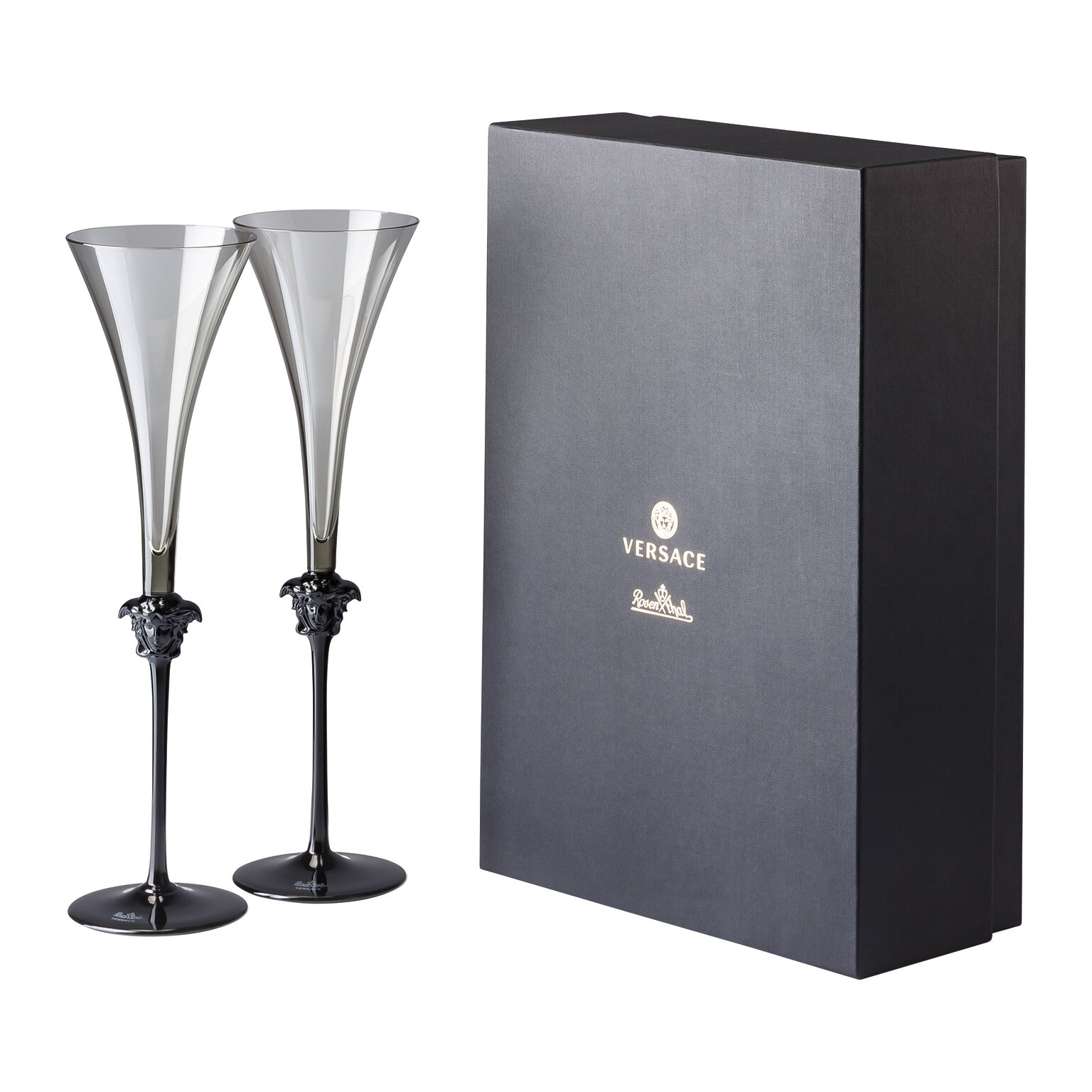 Rosenthal Porcelain, Champagne Flute, Pair, Medusa Lumiere Haze