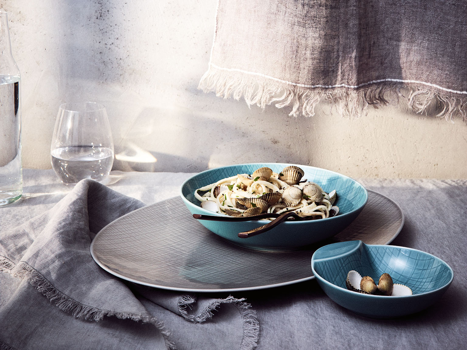 Rosenthal Mesh Aqua plate & bowls