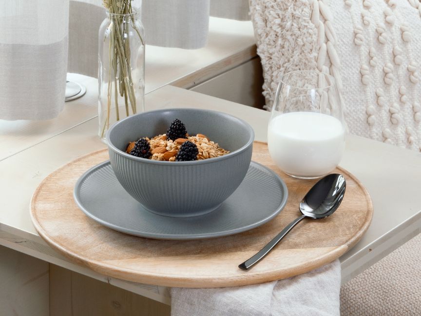 Versace Butterfly Garden deep plate filled with colorful cereals & milk