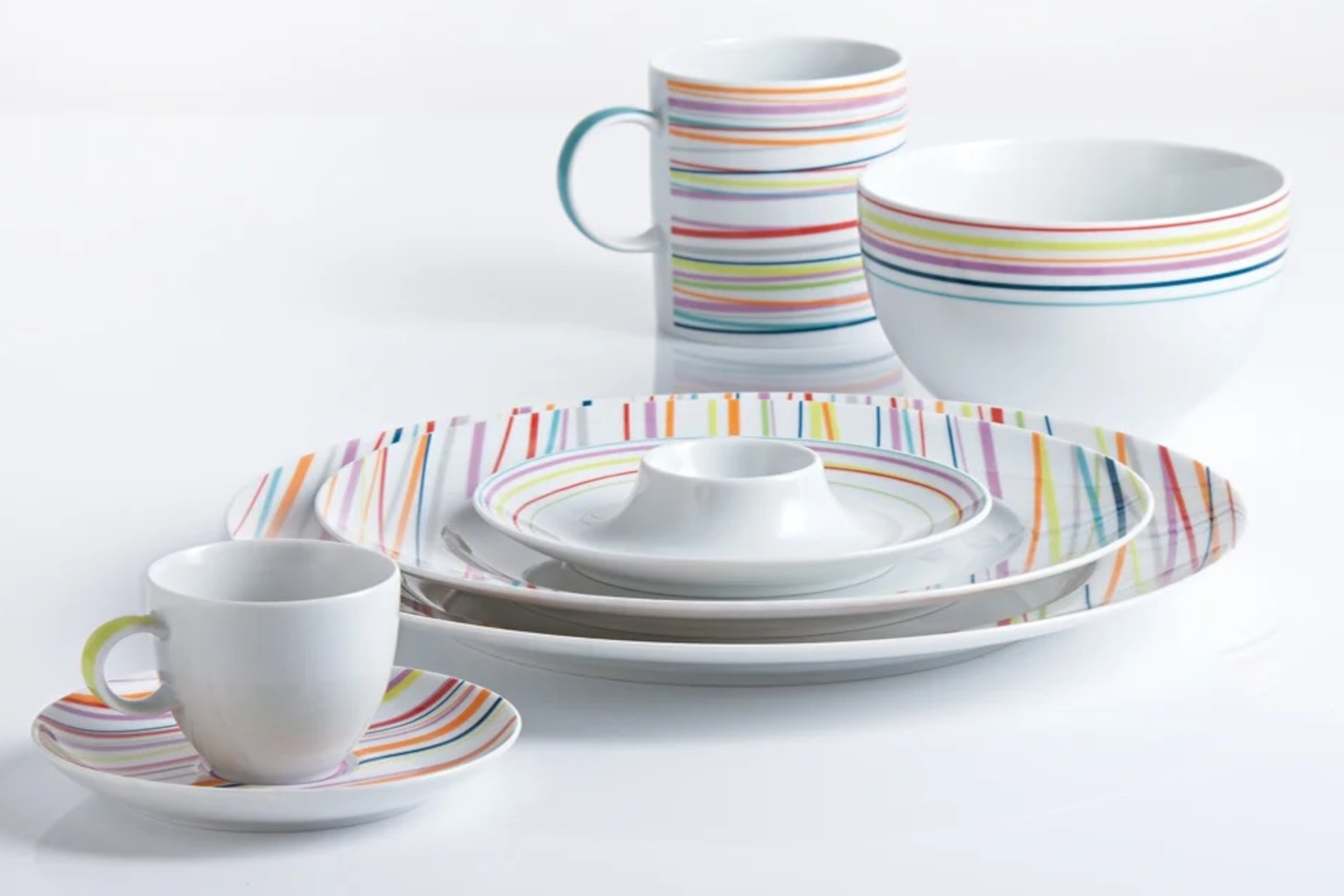 Thomas Sunny Day Stripes plate, egg cup, espresso cup, mug and bowl