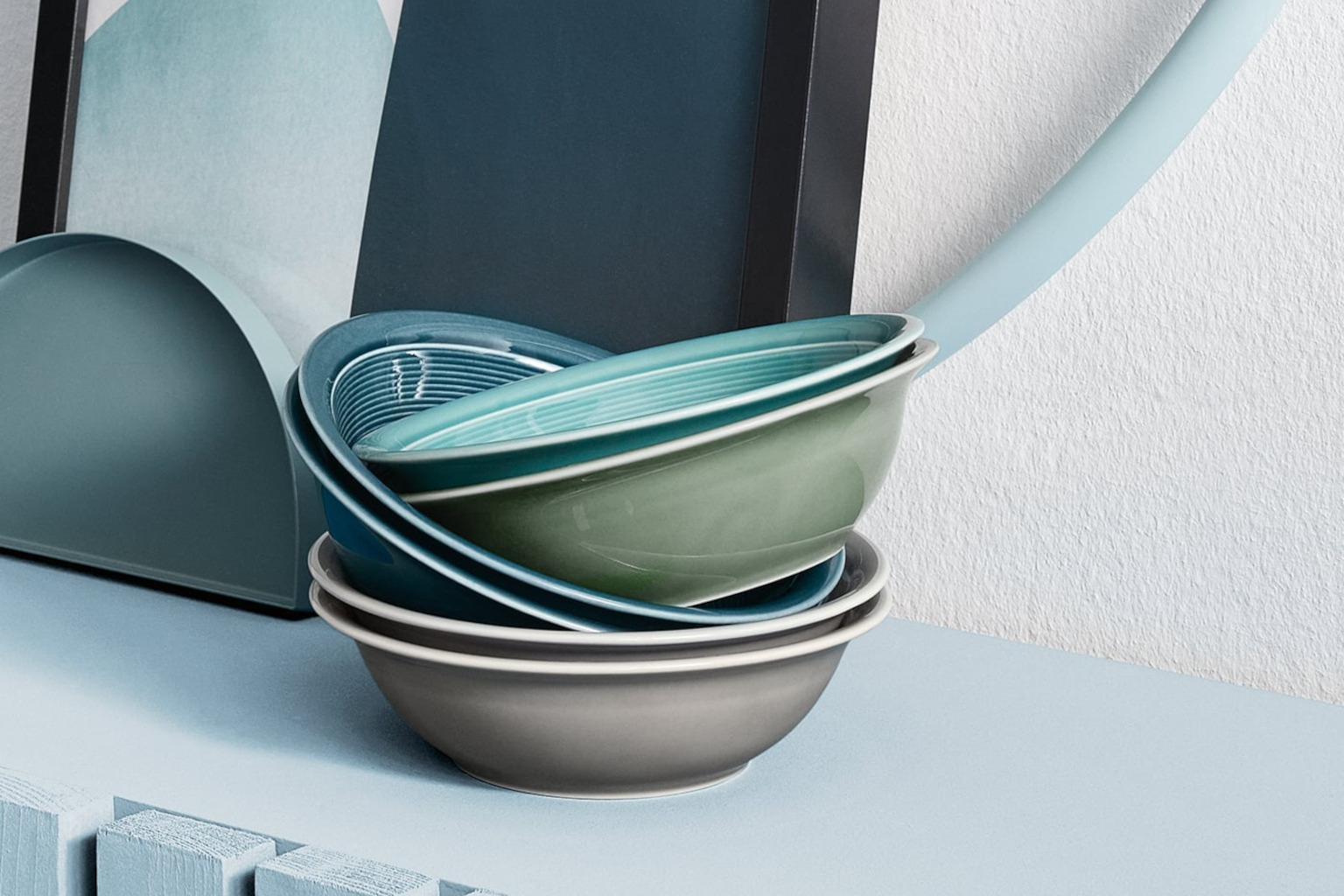 Thomas Trend Color deep bowls stacked stacked inside each other